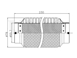 Гофра глушителя 55x230 мм InnerBraid UNIO EXP-55230