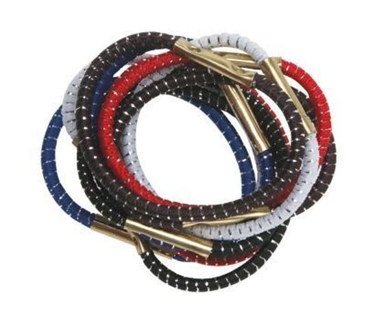 Резинки 015 10шт цветные с серебряной нитью тонкие