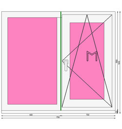 Пластиковое окно 1000 х 1150 ТермА Эко + Москитная сетка