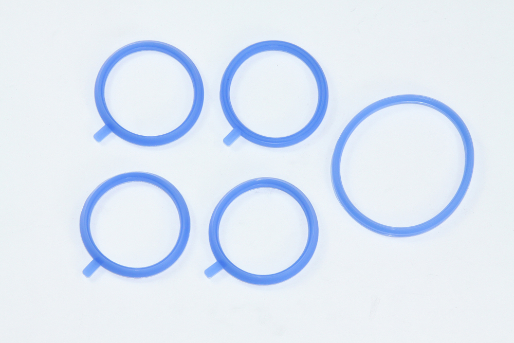 Прокладка коллектора ВАЗ 21124, 2112 (впускного) комплект, Н/О с электрон. педалью, синий силикон (ПТП 64)