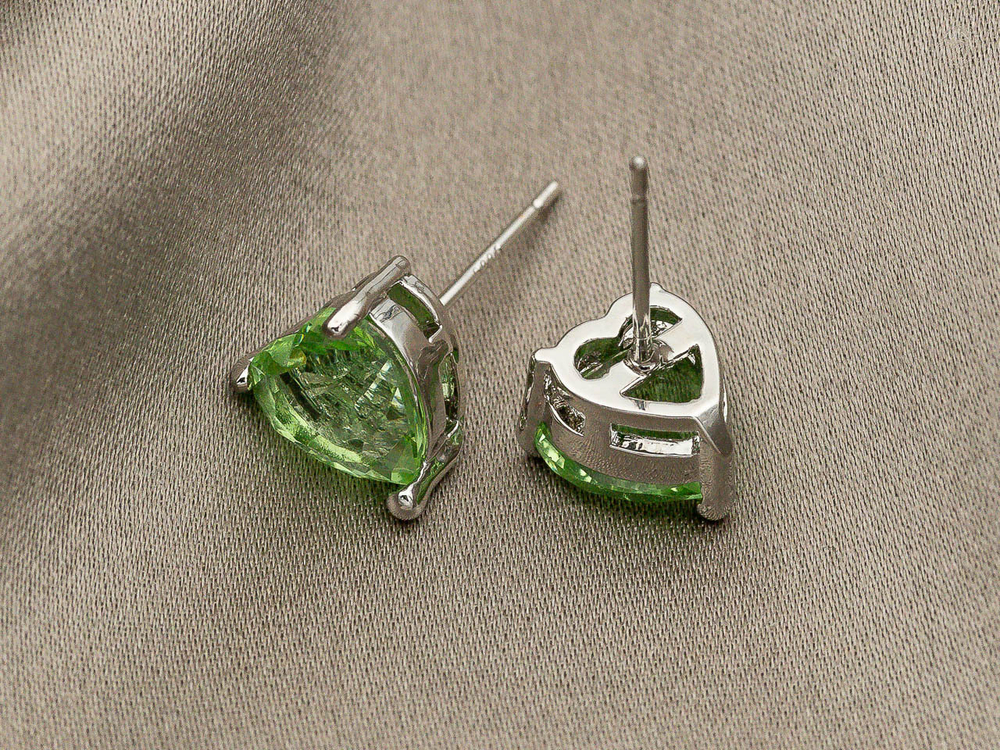 Серьги Салатовое Сердце