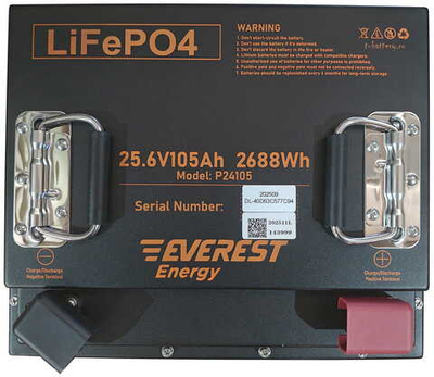 Тяговая аккумуляторная батарея Everest LFP-24V105Аh-PRO + LCD + Bluetooth