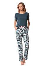 Пижама Zoya с принтом на брючках (Размер: L) (Цвет: темно-бирюзовый)