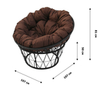 Кресло для отдыха Garden Story Папасан 1уп, ротанг искусст (черный, подушка коричневая) (М)