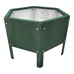 Клумба многоугольная оцинкованная с ножками 1 ярус RAL 6002 Зеленая листва