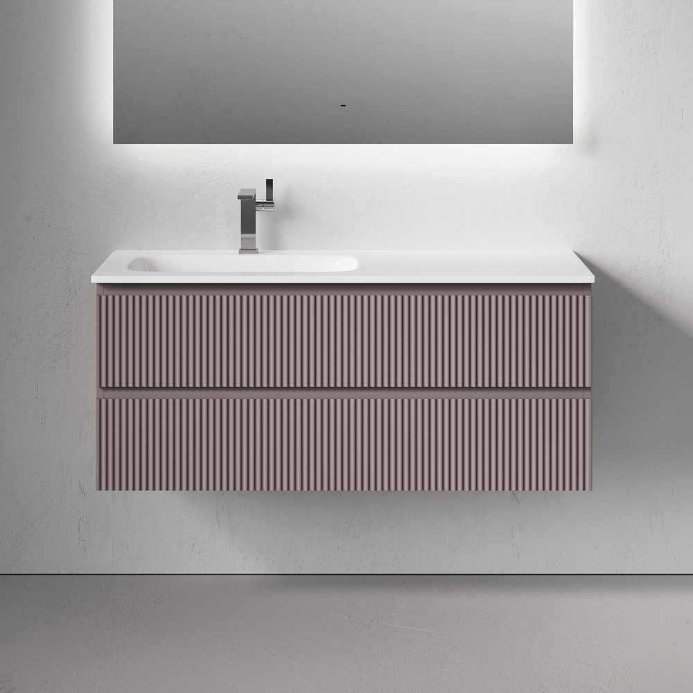 Тумба подвесная SANCOS Snob R левая 1195х445х500, c двумя ящиками оснащенными доводчиками, Doha Soft, арт.SNR120LSM