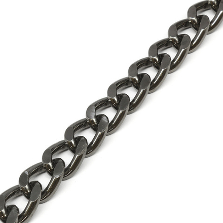 Цепь алюминиевая 19,8мм*14,6мм,  (черный никель; КИТАЙ)