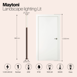 Ландшафтный светильник Outdoor O593FL-L20BR3K