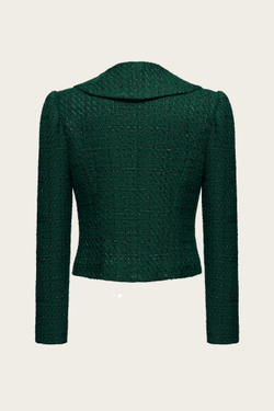 Зеленый укороченный твидовый жакет "Эдит"