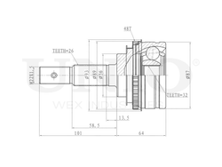 ШРУС внешний UNIO CVJ-20263