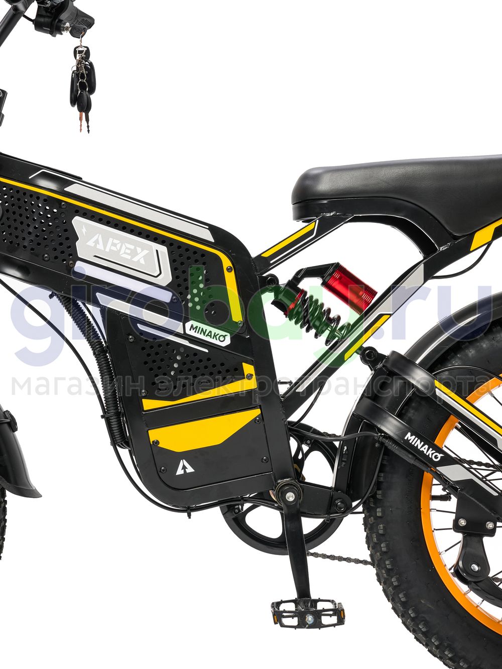 Электровелосипед Minako APEX (48V/20Ah) - Желтый фото №4