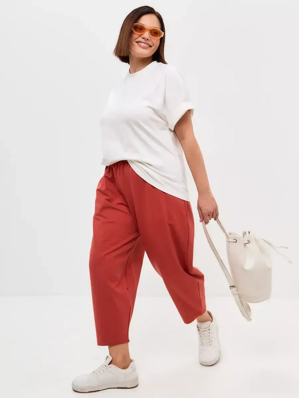 Штаны бананы оверсайз терракотовый