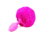 Анальная втулка розовая с заячим хвостом Medium 8,5 см