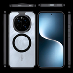 Чехол для Honor Magic 7 Pro с MagSafe черный с прозрачной матовой задней панелью WLONS