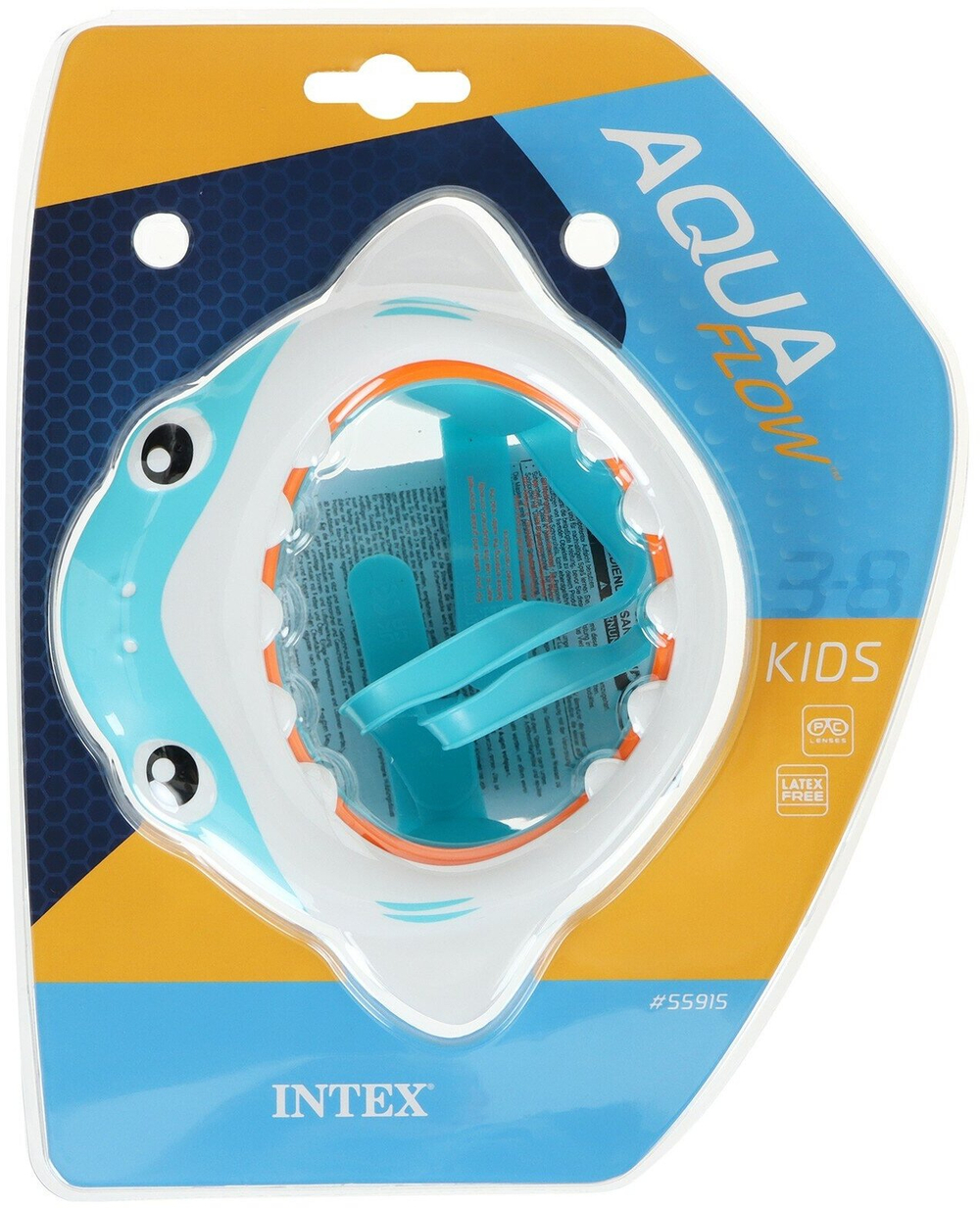 Маска для плавания детская Intex 55915 Fun Masks Краб / Очки маска для ныряния Крабик в бассейн и море Интекс 3-8 лет