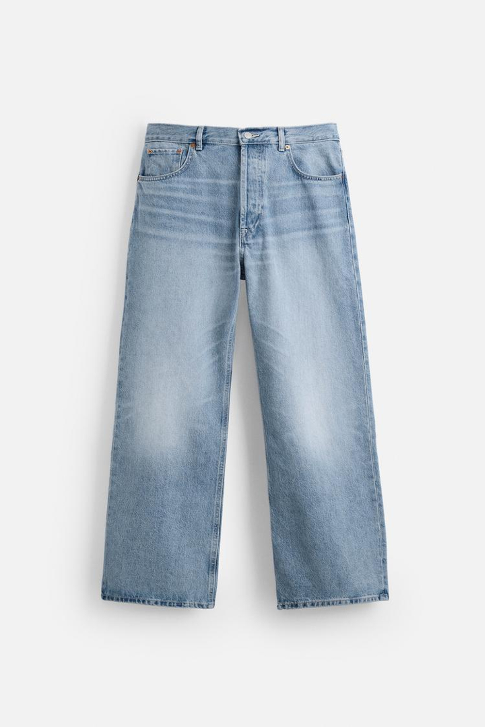 ZARA ДЖИНСЫ FLARE FIT BAGGY, ГОЛУБОЙ