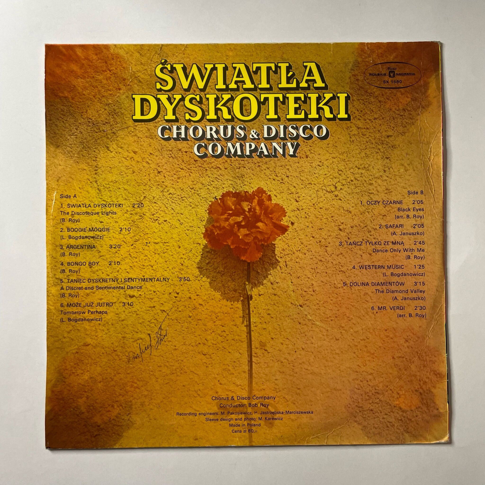 Винтажная виниловая пластинка LP Chorus and Disco Company Swiat a Dyskoteki (Польша 1978)