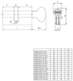 Цил.механизм Kale 164 SM/71 (26*10*35С) золото 5кл.