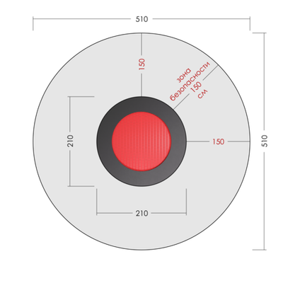 Встраиваемый детский батут для площадок - круглый - 210