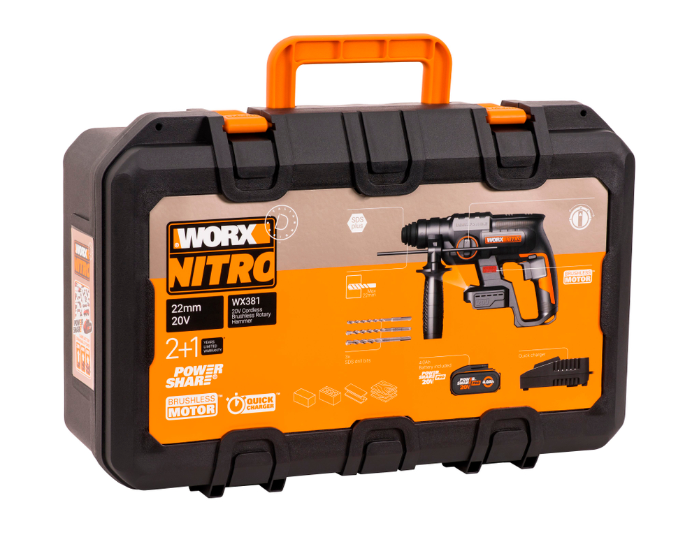 Перфоратор аккумуляторный бесщеточный WORX WX381