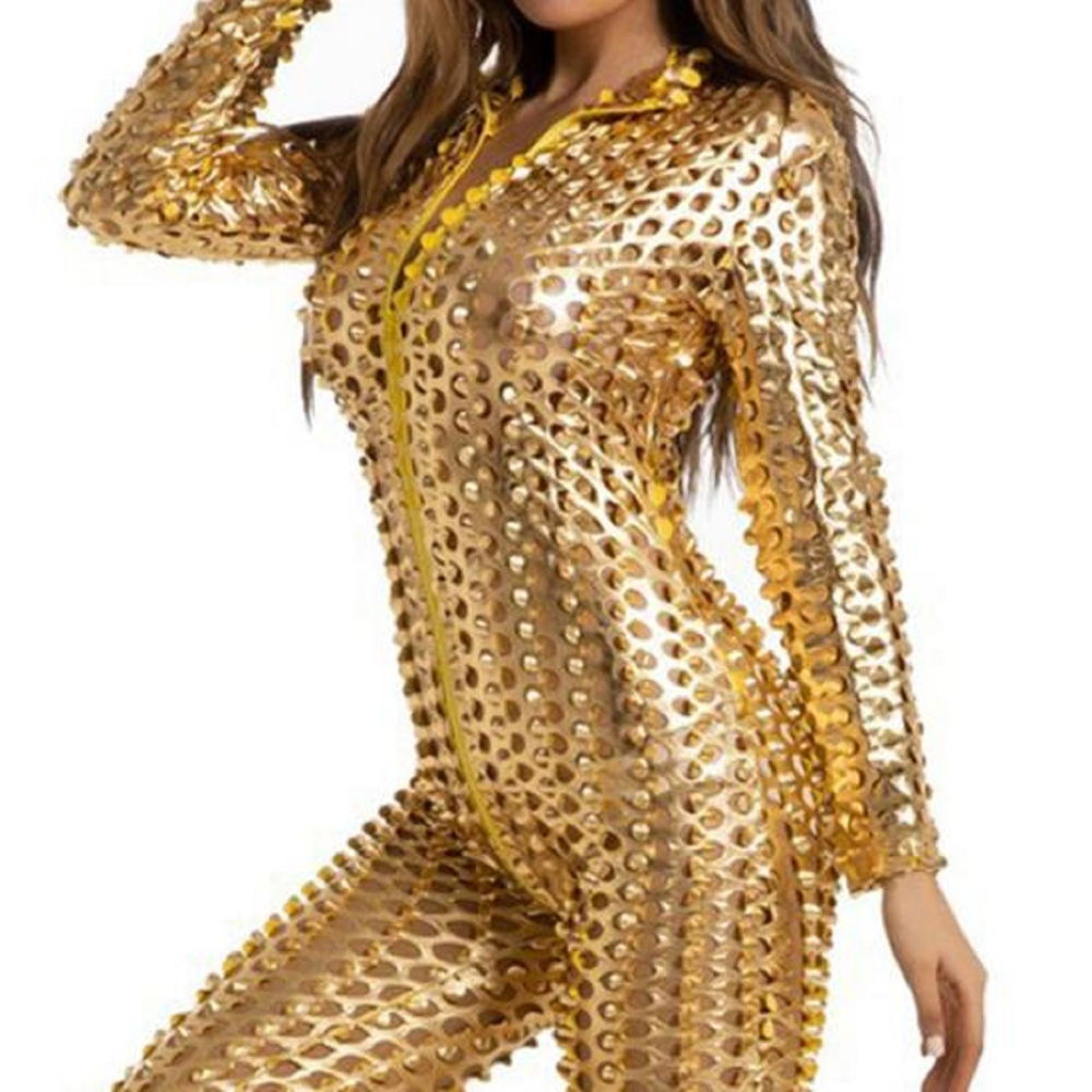 Боди комбинезон Тефия золотистый M