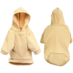 Кофта - толстовка для мелких пород собак «BRO Style», цвет молочный, р L (на флисе)