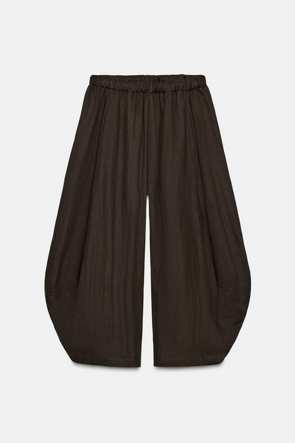 ZARA БРЮКИ С ОБЪЕМНОЙ ТЕКСТУРОЙ ZW COLLECTION, КОРИЧНЕВЫЙ