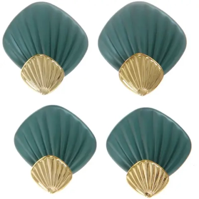 Крючки в наборе 4шт пластиковые на липкой основе «ЭДАЛЕН», цвет зелёный опал, нагрузка 2кг/6см