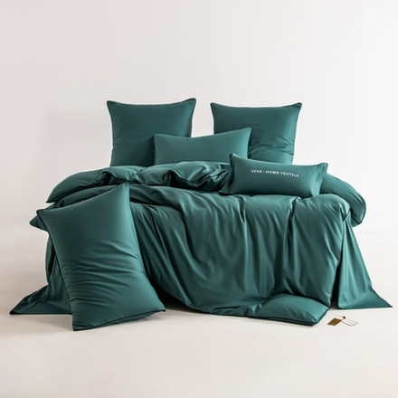 КПБ Однотонный Сатин Элитный на резинке OCER009, Евро, 4 наволочки, простынь 160*200*30