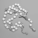 Бусы из белого агата с черепом "Rico la Cara" AMX002125