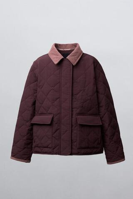 ZARA УТЕПЛЕННАЯ КУРТКА ДЛЯ ВЕРХОВОЙ ЕЗДЫ, БУРГУНДИ