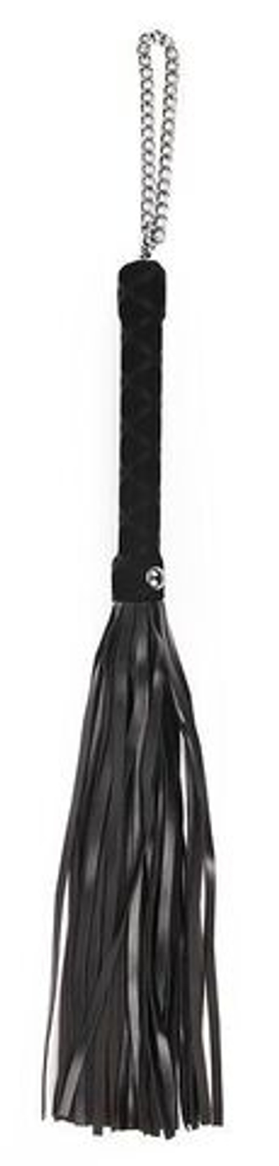 Черная многохвостая плеть-флоггер - 40 см.