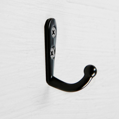 Крючок мебельный VINTAGE009, однорожковый, чёрный 3818481