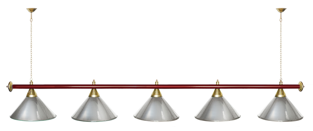 Лампа STARTBILLIARDS 5 пл. (плафоны золотые,штанга золотая,фурнитура золото)