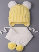 Шапка для девочки осенняя и шарф с ушками