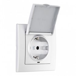 Розетка с заземлением и шторкой, с крышкой Arte Milano SET06-1 SET06-1-41-1 silver