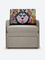 Кресло-кровать "Миник" с подлокотниками Desert Light Beige, купон Хаски