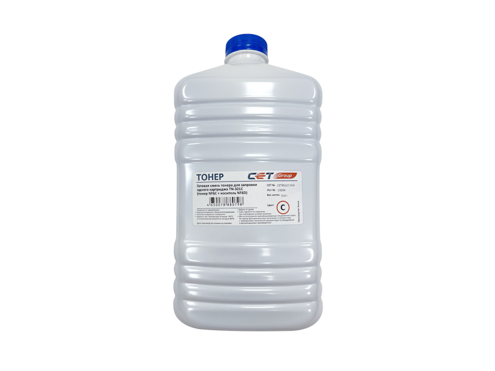 Тонер NF6C + носитель NF6D TN-321C для KONICA MINOLTA Bizhub C224/284/364 (CET) Cyan, 514г/бут, CET8521C-514