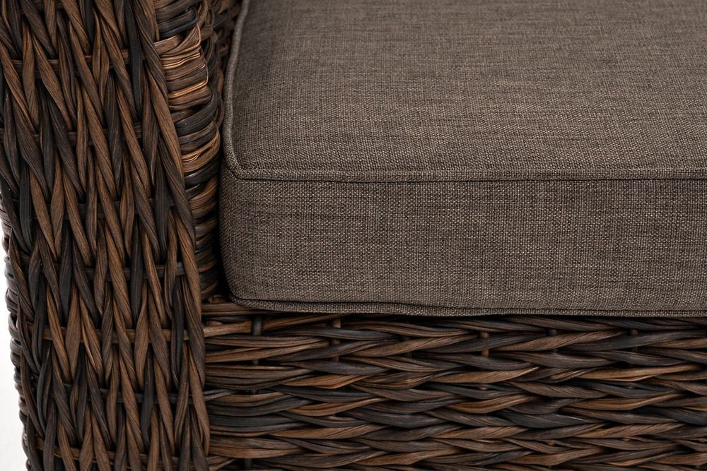 "Капучино" диван из искусственного ротанга (гиацинт) трехместный, цвет коричневый