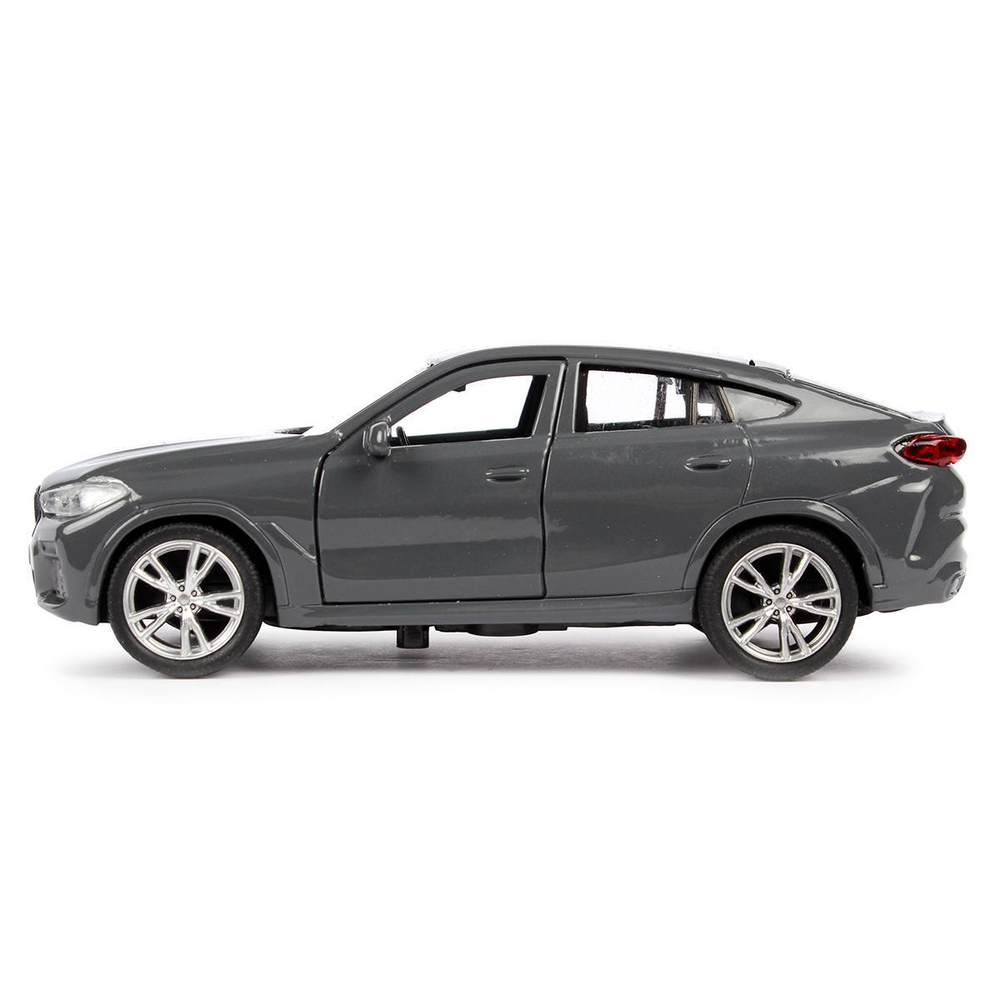 Модель ин. мет. "BMW X6" 12см, двери, багаж, темно-серый, коробка X6-12-GY (Технопарк)