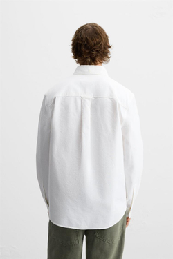 ZARА РУБАШКА С КАРМАНОМ, БЕЛЫЙ