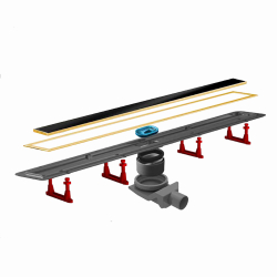 Душевой лоток Pestan Confluo Premium Gold Black Glass Line 750 черное стекло/позолоченная сталь 13100098