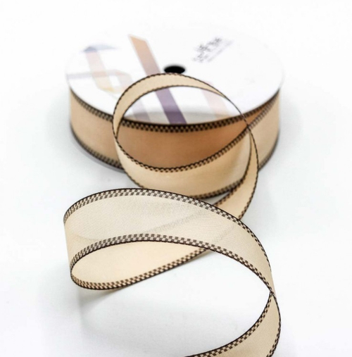 Лента Полиэстер с каймая Бежевая