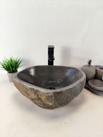 Раковина из речного камня RS-65972 45х34х15 из натурального камня
