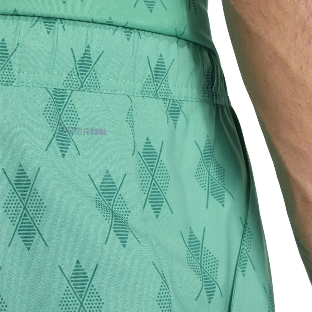 Мужские теннисные шорты Adidas Club Tennis Climacool Graphic 7in - semi court green/collegiate green