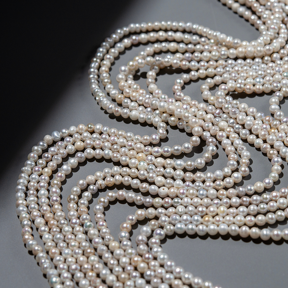 Жемчуг культивированный овальный, микс, 4,5*3,5мм