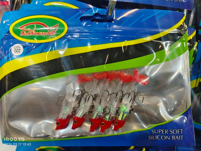 Силиконовые приманки для рыбалки с крючком 6см 5шт #2