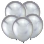 Шар (12"/30 см) Серебро, Зеркальный 50 шт.