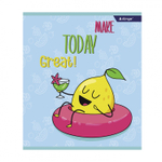 Тетрадь 36л., А5, клетка, Alingar "Crazy fruits", скрепка, мелованный картон (стандарт) , блок офсет, 4 дизайна в пленке т/у