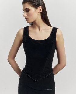 Корсетный топ из бархата